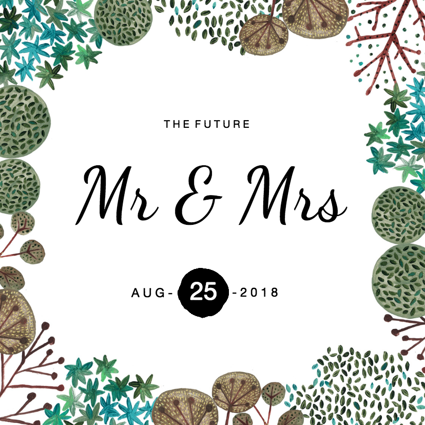 Trouwkaart Mr & Mrs Rustic - Trouwkaarten Trouwkaarten - Trouwkaart Mr & Mrs Rustic