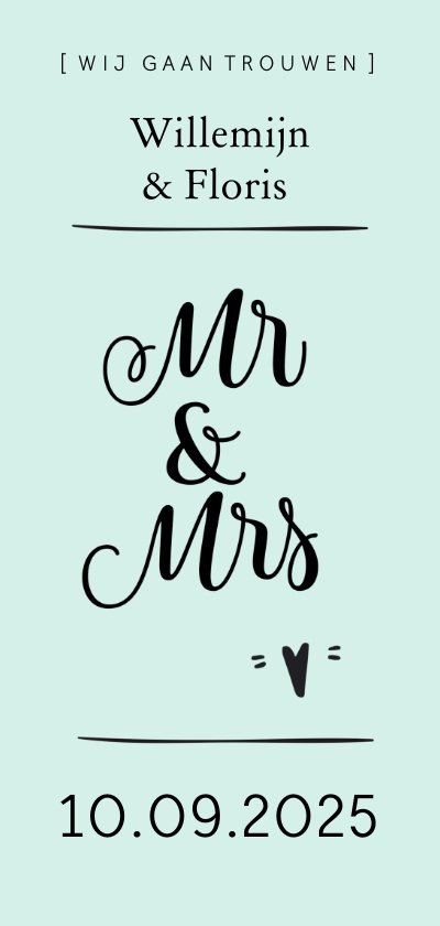 Trouwkaart mr&mrs modern - Trouwkaarten Trouwkaarten - Trouwkaart mr&mrs modern