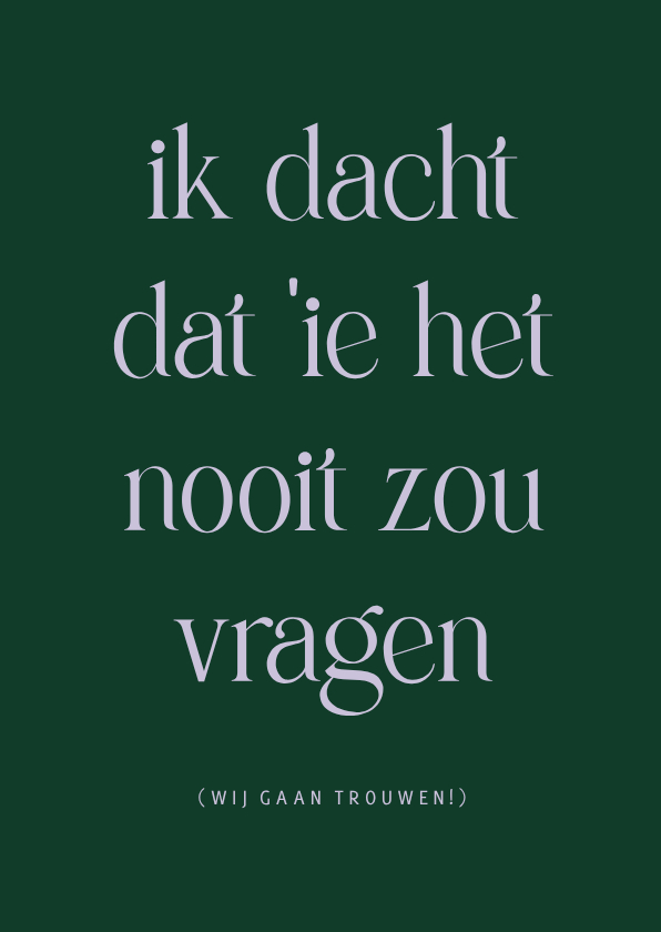 Trouwkaarten - Trouwkaart save the date color blocking grappige tekst