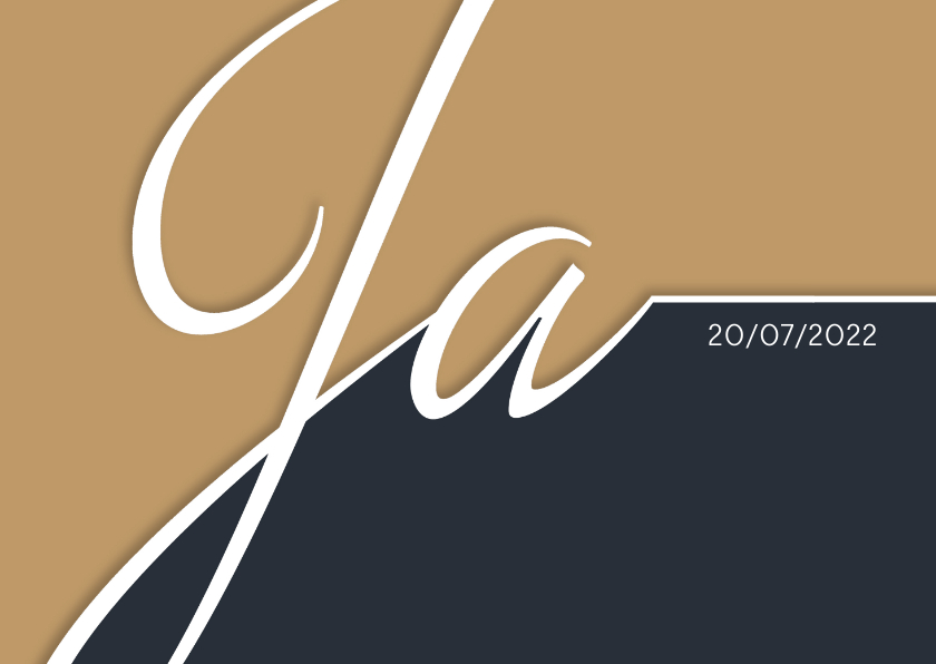 Trouwkaart typografie en fotolijst - Trouwkaarten Trouwkaarten - Trouwkaart typografie en fotolijst