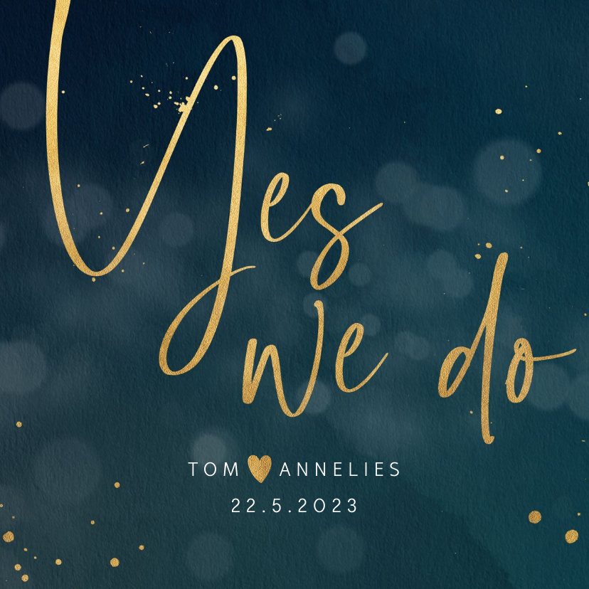 Trouwkaart yes we do - Trouwkaarten Trouwkaarten - Trouwkaart yes we do