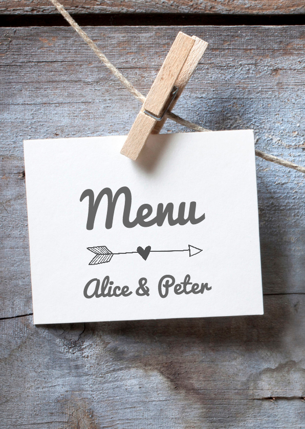 Trouwmenu met hout - Trouwkaarten Trouwkaarten - Trouwmenu met hout