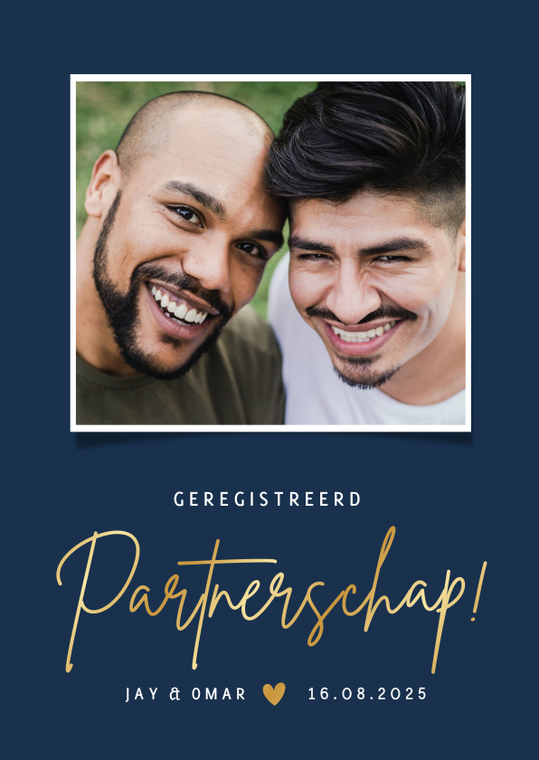 Uitnodiging geregistreerd partnerschap eigen foto Uitnodiging geregistreerd partnerschap eigen foto