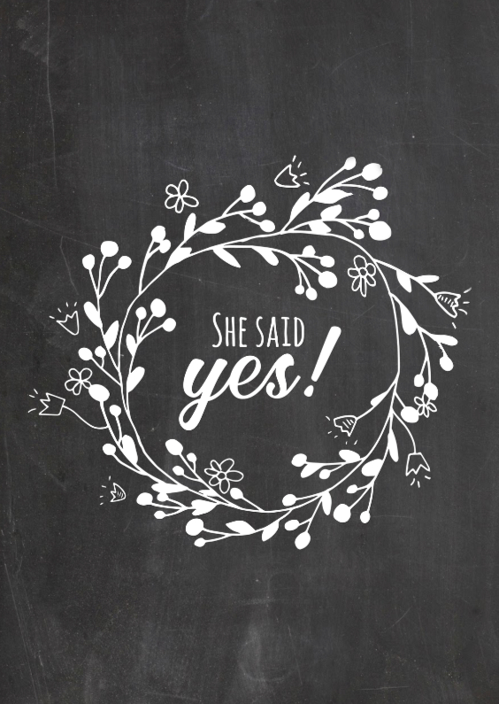 Verlovingskaart she said yes Verlovingskaart she said yes