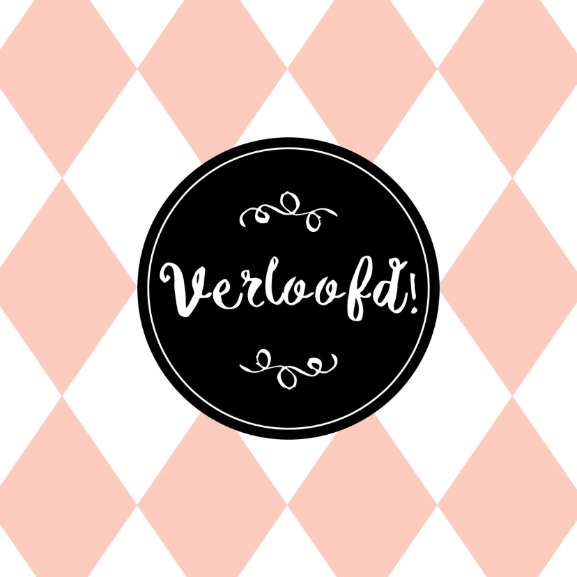 Verlovingskaartje "ruit" - WW - Trouwkaarten Trouwkaarten - Verlovingskaartje "ruit" - WW