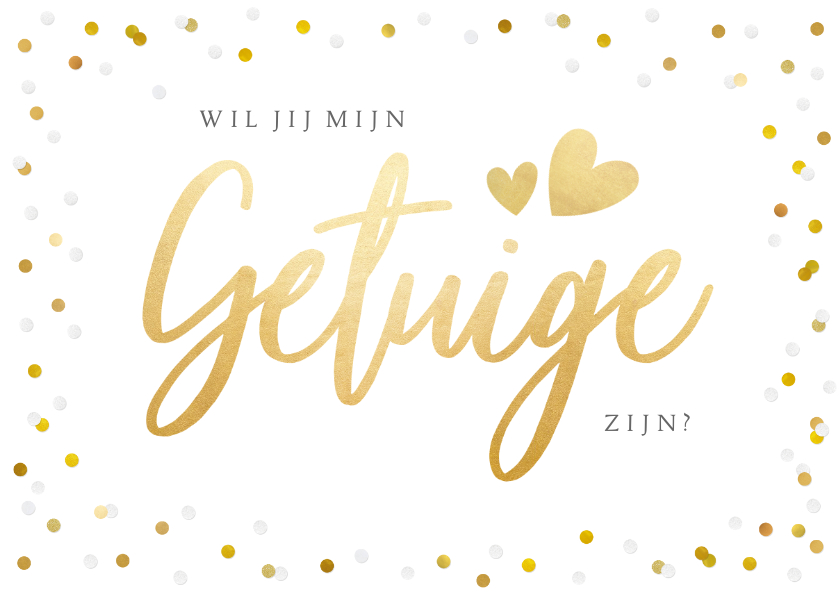 Vrolijke confetti kaart - wil je mijn getuige zijn? - Trouwkaarten Trouwkaarten - Vrolijke confetti kaart - wil je mijn getuige zijn?