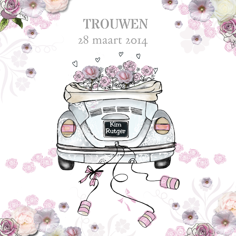 Wij gaan trouwen kever - Trouwkaarten Trouwkaarten - Wij gaan trouwen kever