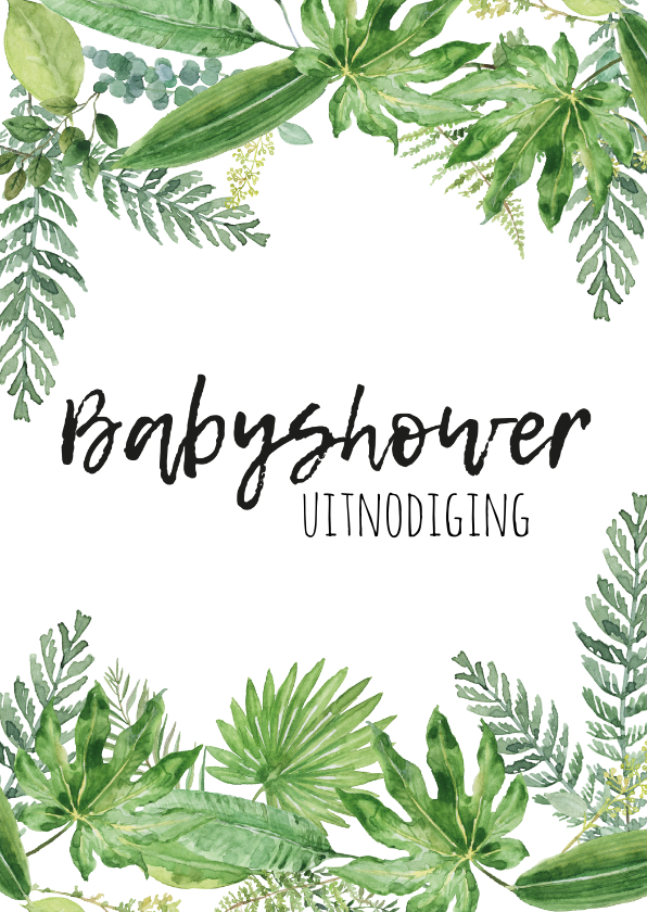 Uitnodigingen - Babyshower uitnodiging | Botanisch