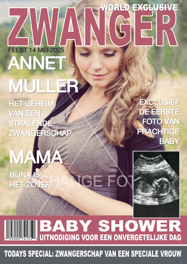 Babyshower Uitnodiging Eigen Foto - Uitnodigingen Uitnodigingen - Babyshower Uitnodiging Eigen Foto