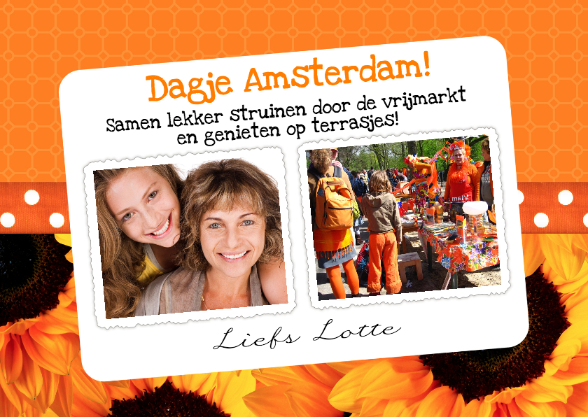 Bloemenkaart Koningsdag - BK - Uitnodigingen Uitnodigingen - Bloemenkaart Koningsdag - BK