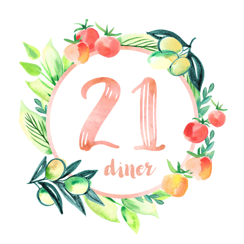 Botanische 21-diner uitnodiging - Uitnodigingen Uitnodigingen - Botanische 21-diner uitnodiging