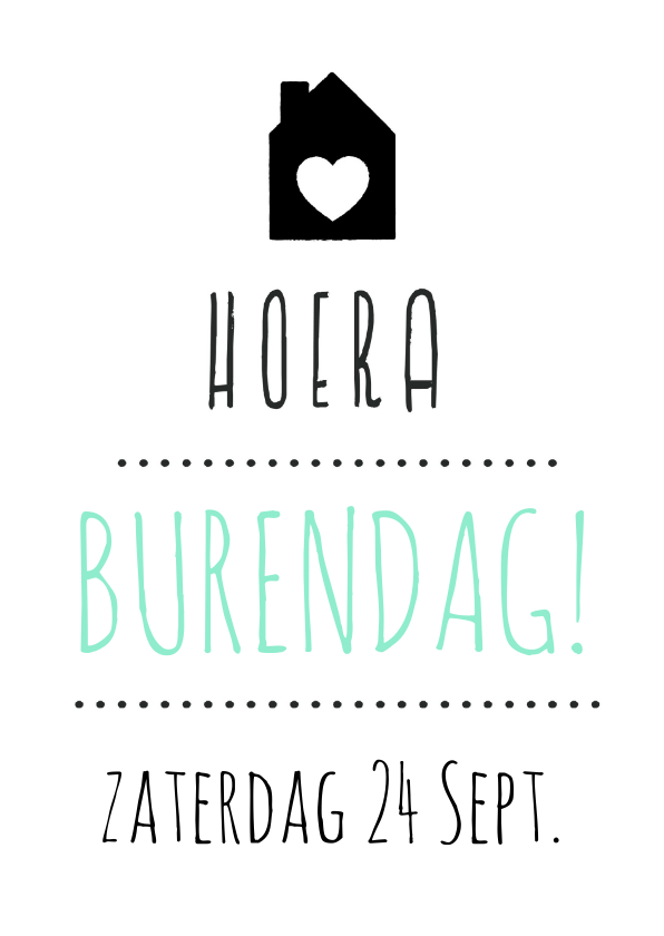 Burendag uitnodiging Zwart wit - Uitnodigingen Uitnodigingen - Burendag uitnodiging Zwart wit