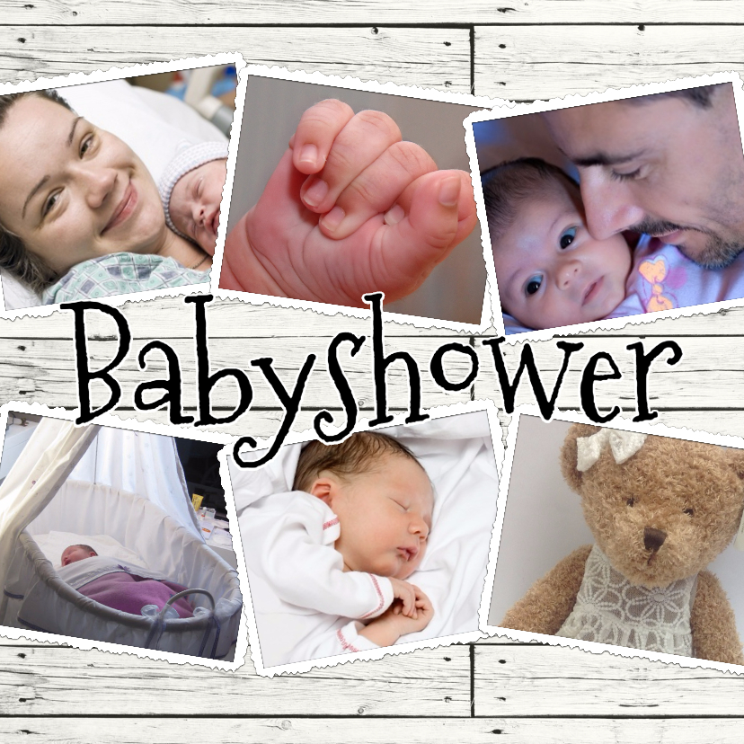 Collage Babyshower - BK - Uitnodigingen Uitnodigingen - Collage Babyshower - BK