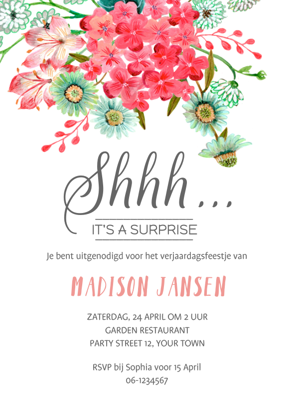 Verwonderend Een Surprise Party met wilde bloemen | Kaartje2go RS-05