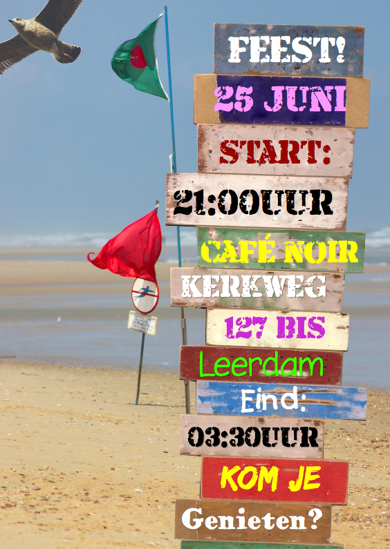 Feest bord zelf aanpassen 3 - Uitnodigingen Uitnodigingen - Feest bord zelf aanpassen 3