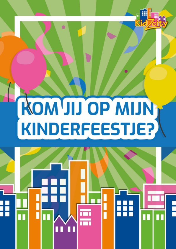 Feestje in KidZcity - Uitnodigingen Uitnodigingen - Feestje in KidZcity