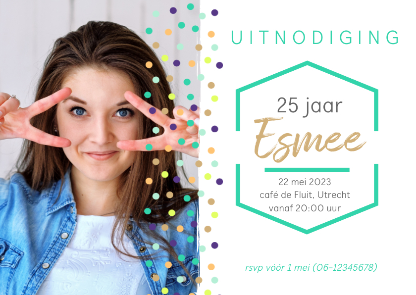 Uitnodigingen - Feestje - moderne uitnodiging foto