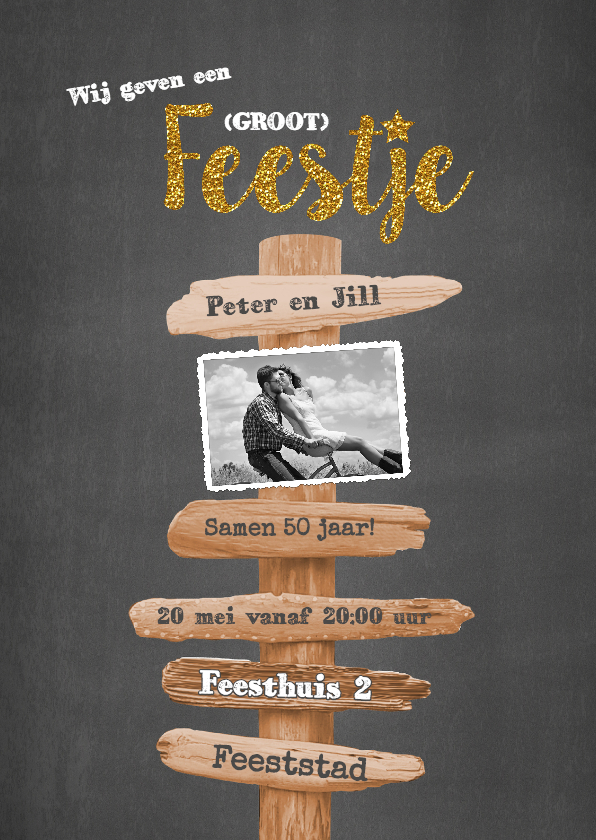 Feestje Stoer hip en glamour S - Uitnodigingen Uitnodigingen - Feestje Stoer hip en glamour S