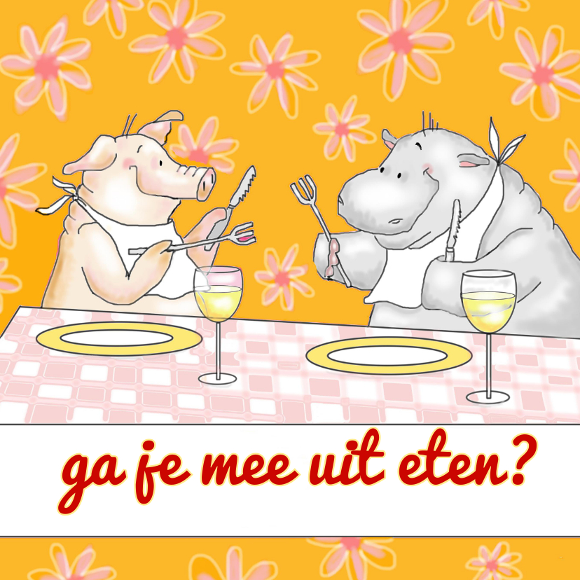 Ga je mee uit eten - Uitnodigingen Uitnodigingen - Ga je mee uit eten
