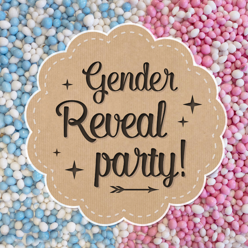 Welp Gender reveal party uitnodiging met roze en | Kaartje2go GW-24