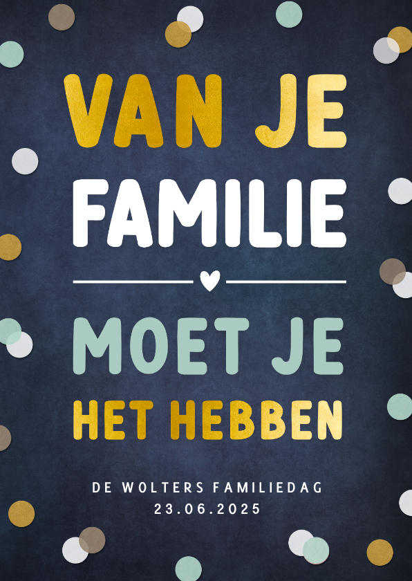 Uitnodigingen - Grappige en vrolijke uitnodiging familiedag of familie feest