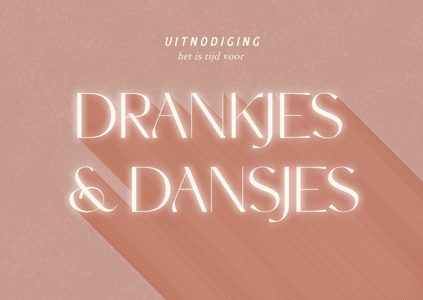 Uitnodigingen - Grappige uitnodiging voor een feestje drankjes en dansjes