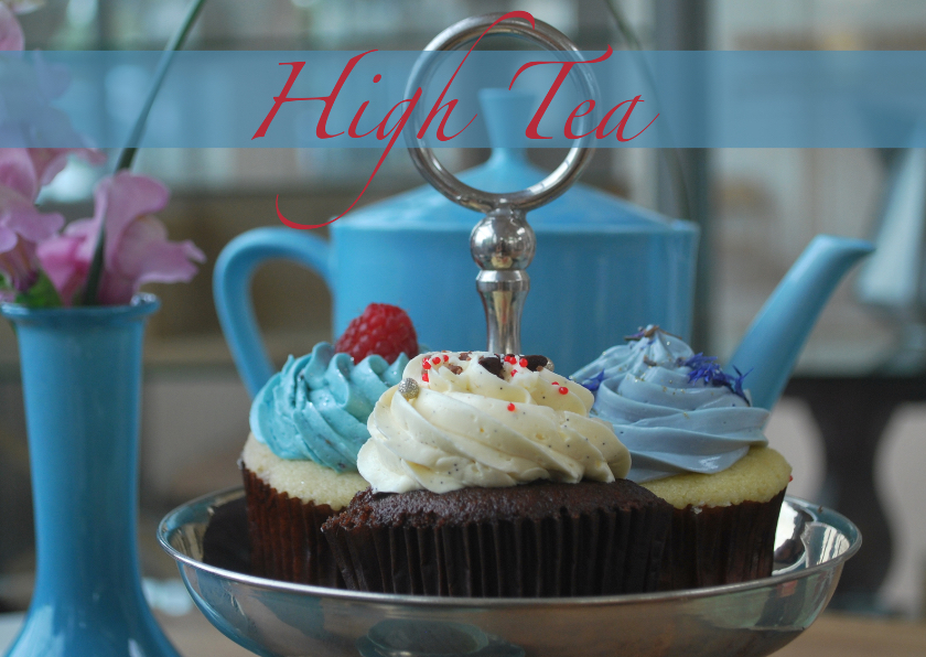 High tea blauw - Uitnodigingen Uitnodigingen - High tea blauw