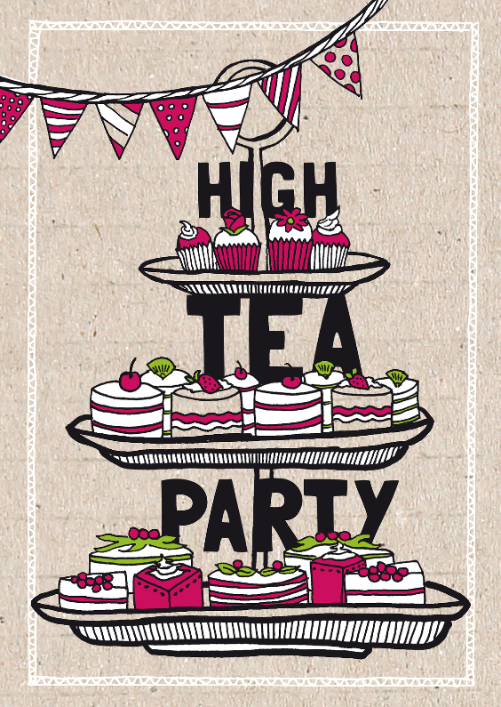 high tea party uitnodiging - uitnodigingen | kaartje2go