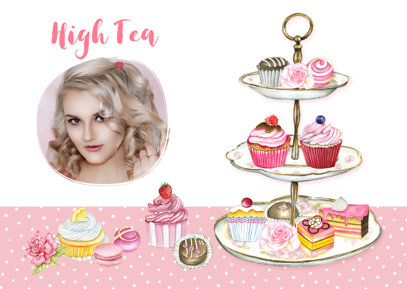 High Tea standaard foto - Uitnodigingen Uitnodigingen - High Tea standaard foto