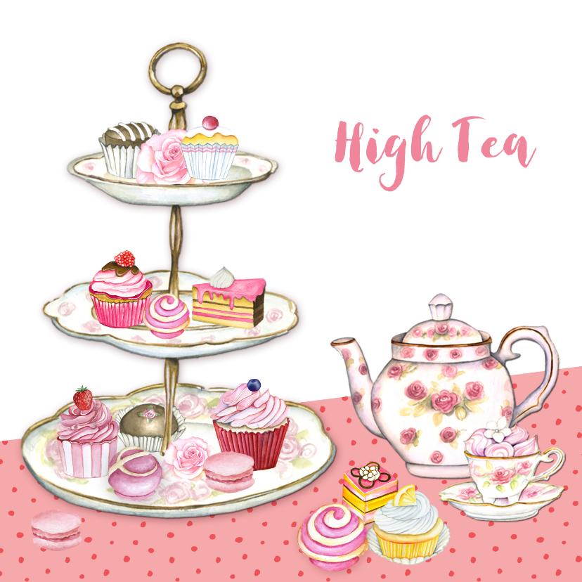 Ongekend High Tea taartenstandaard - Uitnodigingen | Kaartje2go HW-87