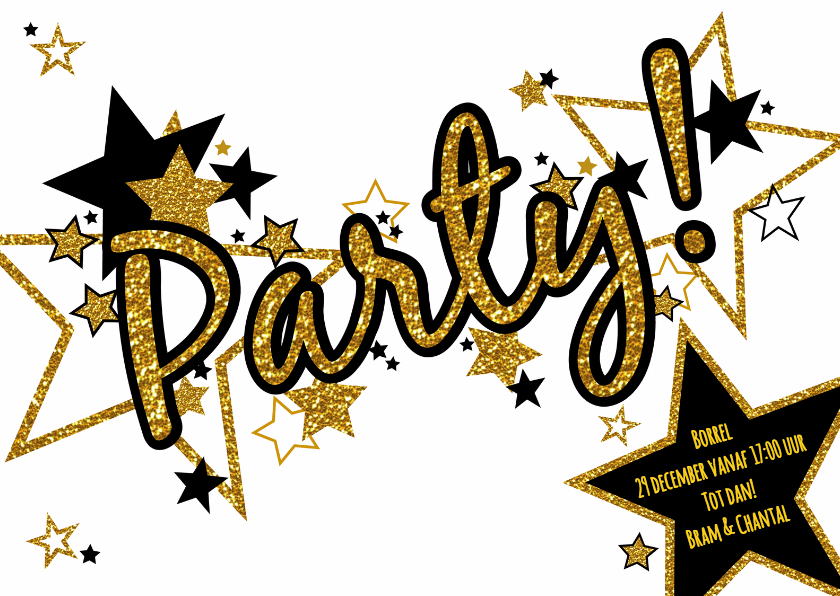 Hippe uitnodiging PARTY! - Uitnodigingen Uitnodigingen - Hippe uitnodiging PARTY!