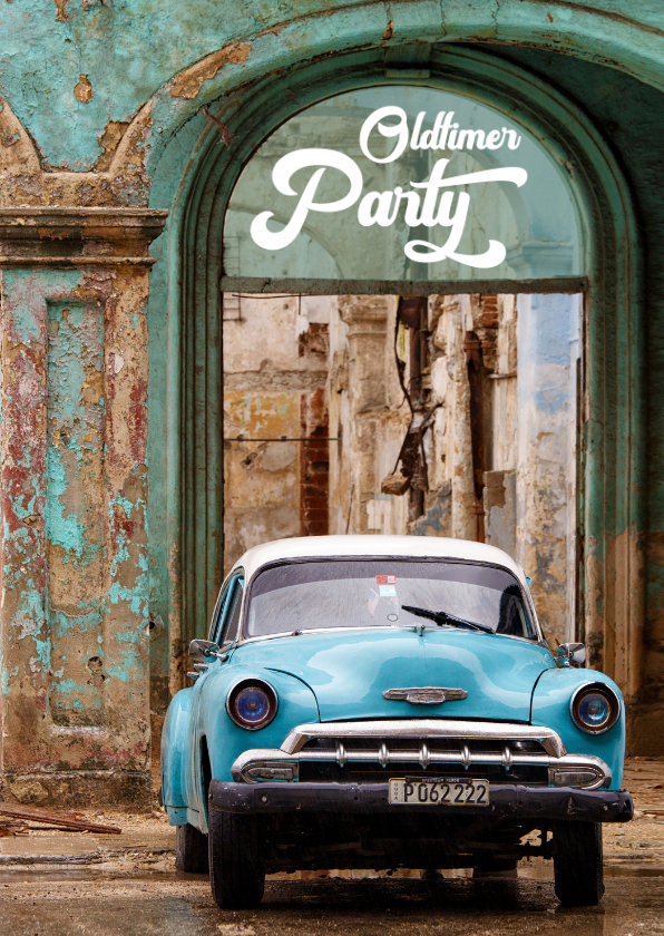 Uitnodigingen - Oldtimer Party met Cubaanse auto