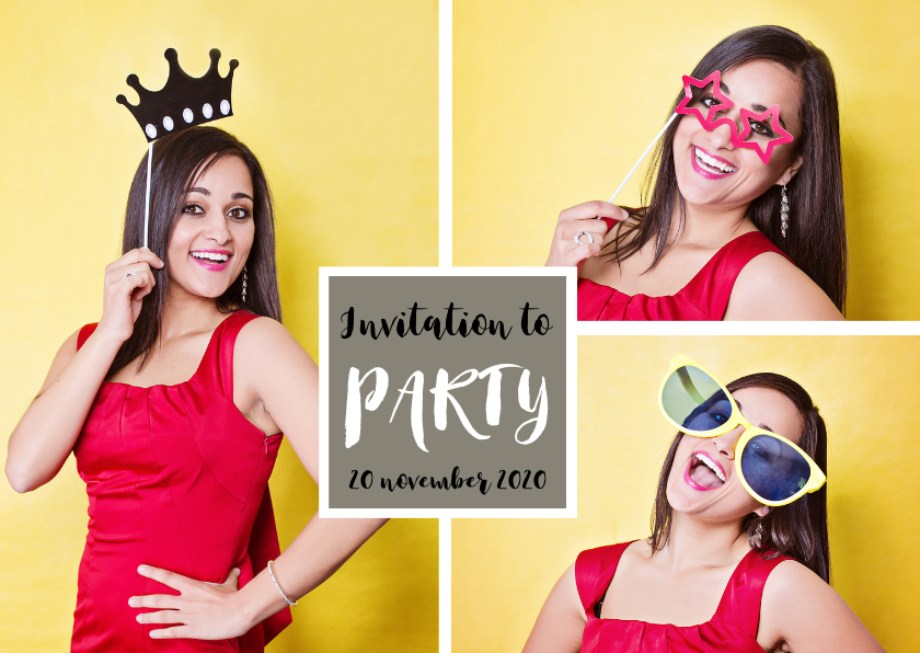 Party time selfies - OT - Uitnodigingen Uitnodigingen - Party time selfies - OT