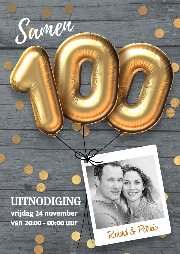 Uitnodigingen - Samen 100 jaar uitnodiging