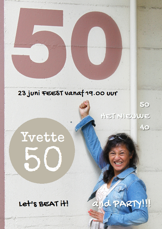 Sarah uitnodiging eigen foto 50 - OT - Uitnodigingen Uitnodigingen - Sarah uitnodiging eigen foto 50 - OT
