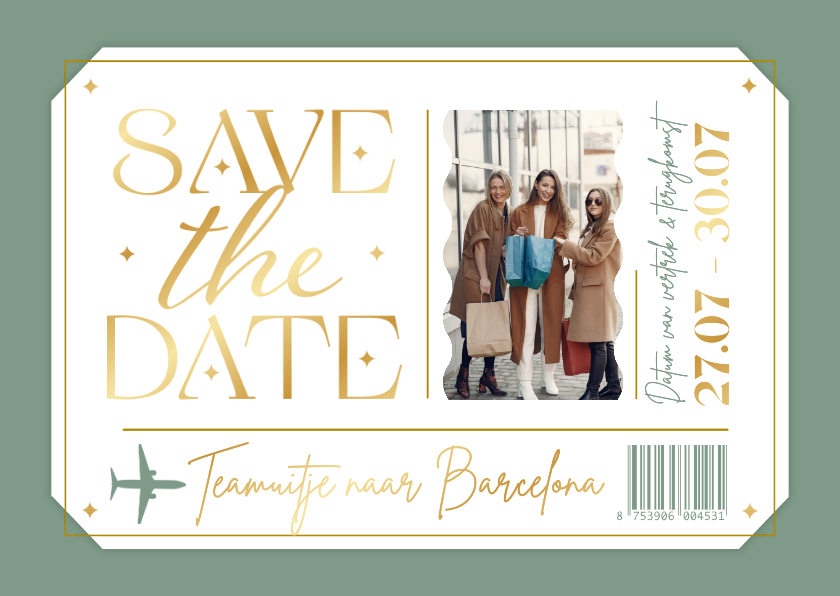 Save the date ticket bedrijfsuitje buitenland uitnodiging - Uitnodigingen Uitnodigingen - Save the date ticket bedrijfsuitje buitenland uitnodiging