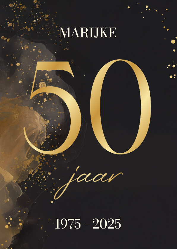Uitnodigingen - Stijlvolle uitnodiging verjaardag 50 jaar goud