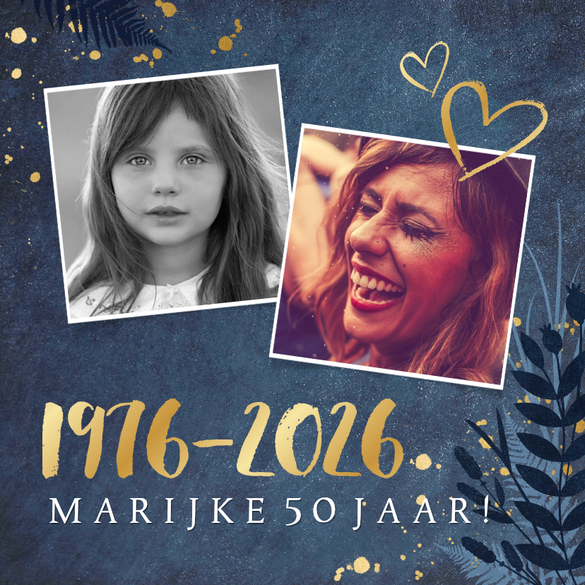 Uitnodigingen - Stijlvolle uitnodiging voor je 50ste verjaardag met 1976