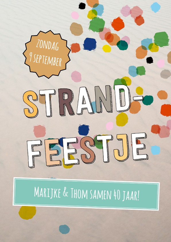 Strandfeest eigen tekst - Uitnodigingen Uitnodigingen - Strandfeest eigen tekst