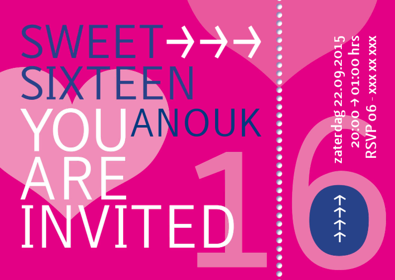 ticket sweet sixteen - Uitnodigingen Uitnodigingen - ticket sweet sixteen