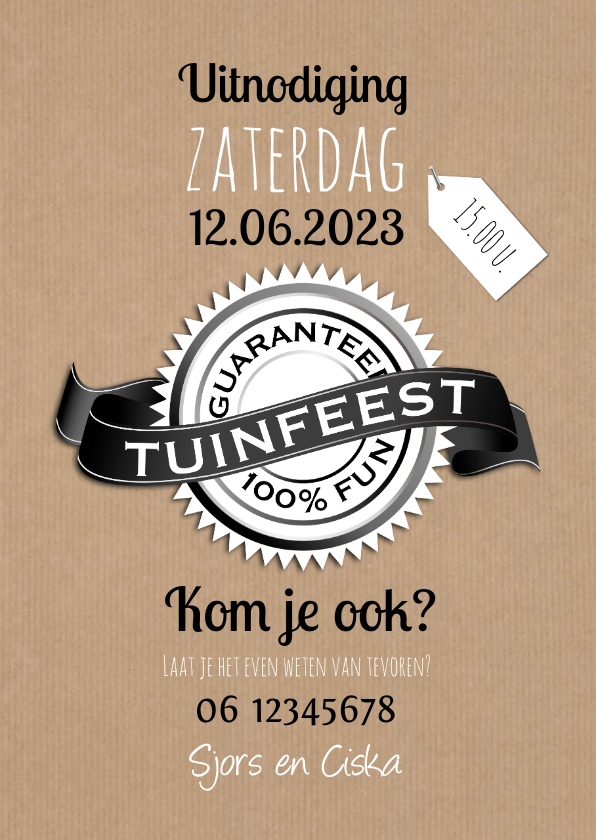 Uitnodigingen - Tuinfeest 100% fun-isf