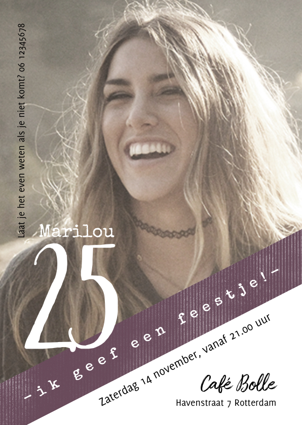 Uitnodiging 25, modern/eenvoudig met foto - Uitnodigingen Uitnodigingen - Uitnodiging 25, modern/eenvoudig met foto