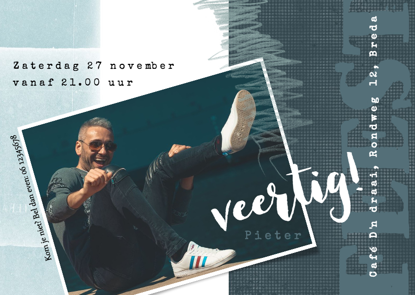 Uitnodiging 40ste verjaardag met speelse indeling - Uitnodigingen Uitnodigingen - Uitnodiging 40ste verjaardag met speelse indeling