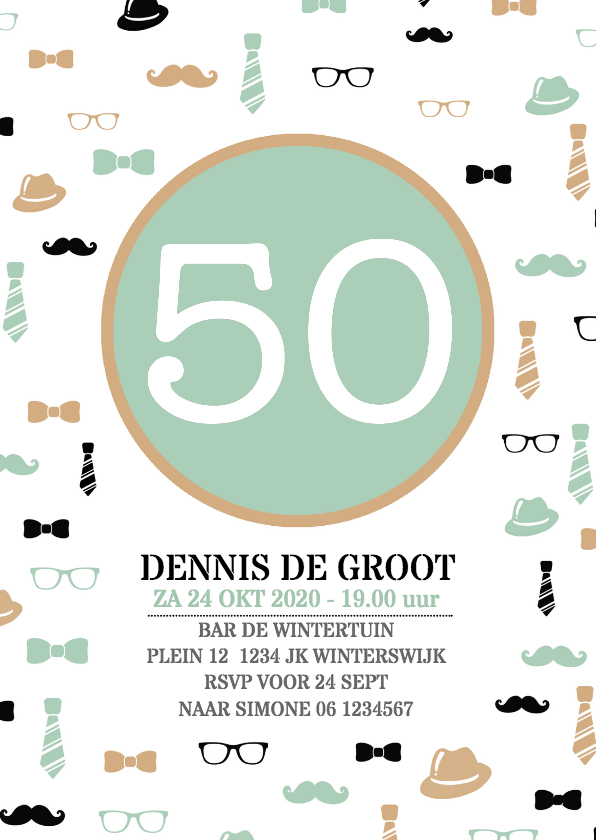 Uitnodiging 50 jaar man av - Uitnodigingen Uitnodigingen - Uitnodiging 50 jaar man av