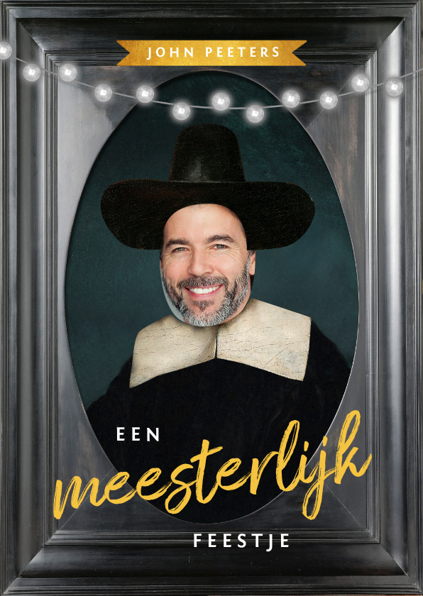 Uitnodiging 50 jaar man schilderij Rembrandt van Rijn - Uitnodigingen Uitnodigingen - Uitnodiging 50 jaar man schilderij Rembrandt van Rijn