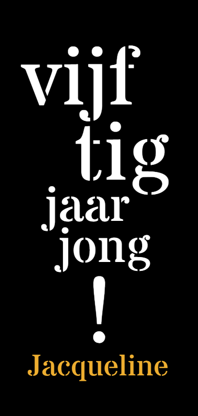 Uitnodiging 50 typografisch lang - Uitnodigingen Uitnodigingen - Uitnodiging 50 typografisch lang
