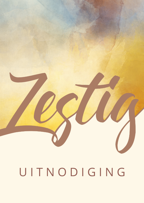 Uitnodiging 60 met aquarel achtergrond - Uitnodigingen Uitnodigingen - Uitnodiging 60 met aquarel achtergrond