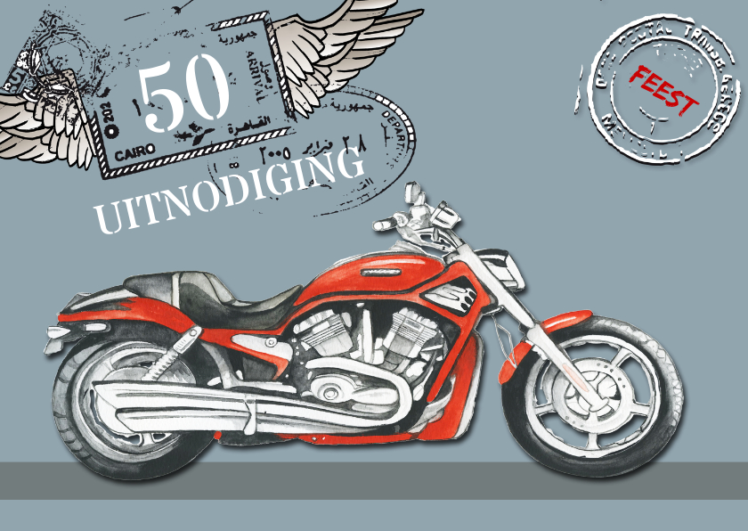 Uitnodiging Abraham motor - Uitnodigingen Uitnodigingen - Uitnodiging Abraham motor