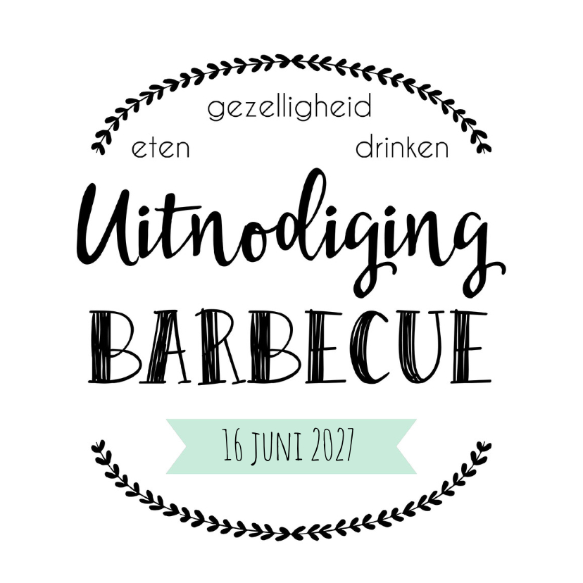 Uitnodigingen - Uitnodiging Barbecue - WW