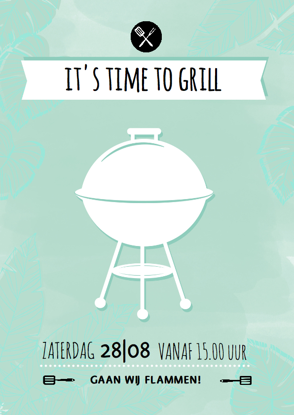 Uitnodigingen - Uitnodiging BBQ time to grill